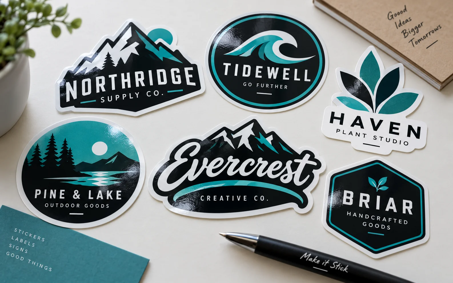 Custom die-cut sticker and decal examples