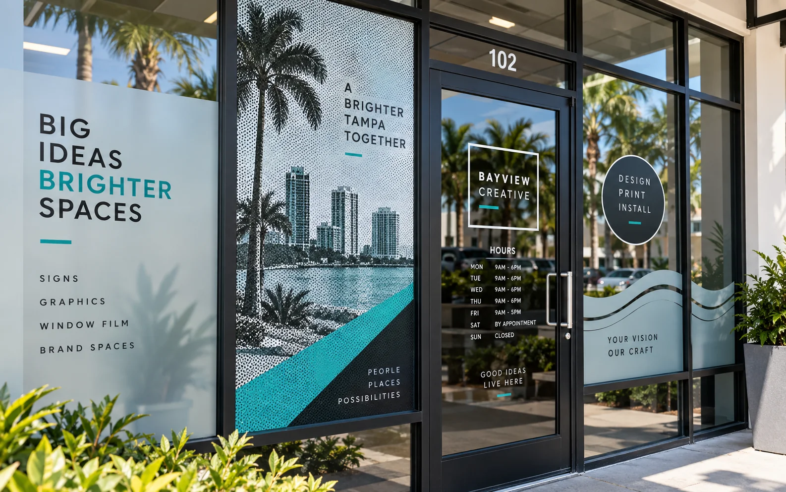 Storefront window graphic example