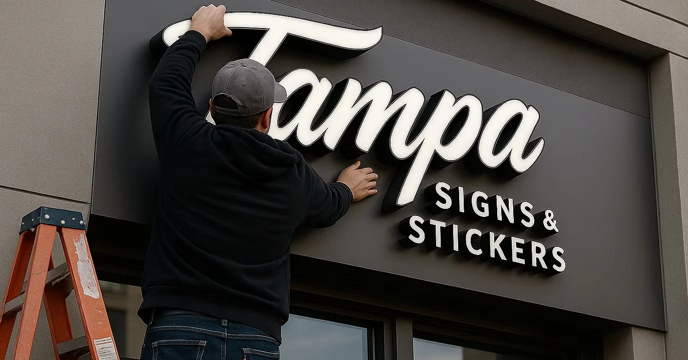Sign installation work example
